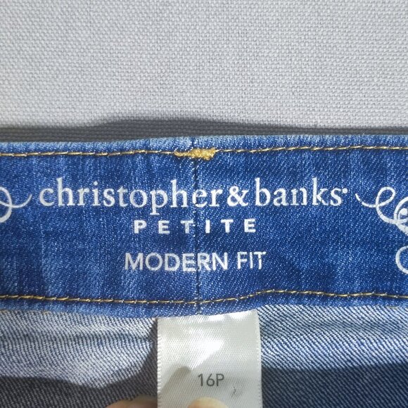 Christopher & Banks jeans women's size 16P indigo blue colour Modern Fit Petite - Picture 5 of 11